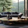 Mesa de centro con muebles artísticos de bronce