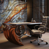 Muebles de escritorio artístico de acero inoxidable