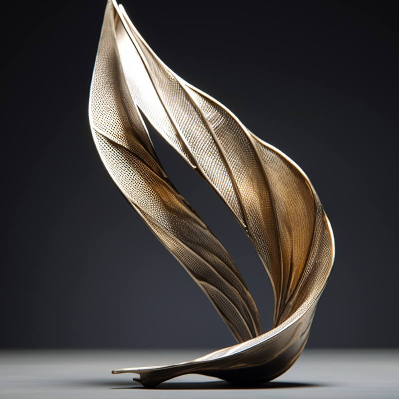 Adorno de escultura en forma de hoja
