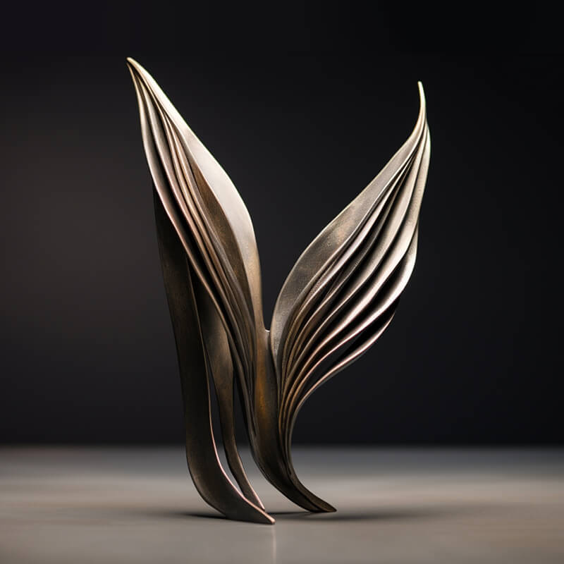 Adorno de escultura en forma de hoja