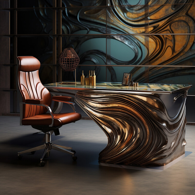 Muebles de escritorio artístico de acero inoxidable