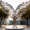 Escultura al aire libre de acero inoxidable con corte por láser