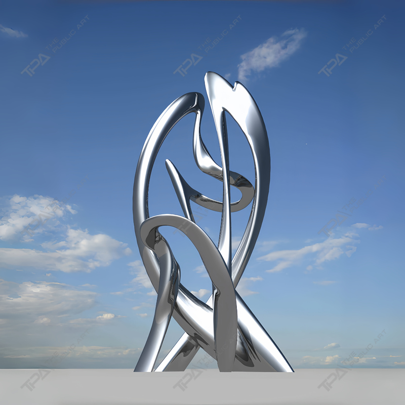 escultura de acero inoxidable espejo