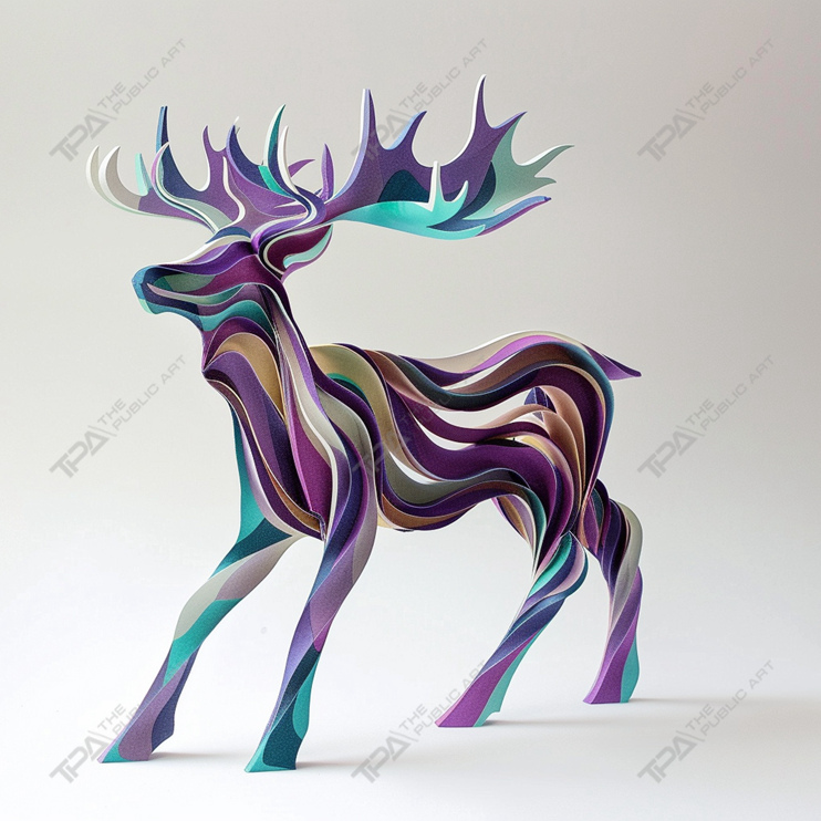 Diseño de listones Escultura animal Ciervo