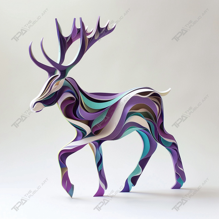 Diseño de listones Escultura animal Ciervo