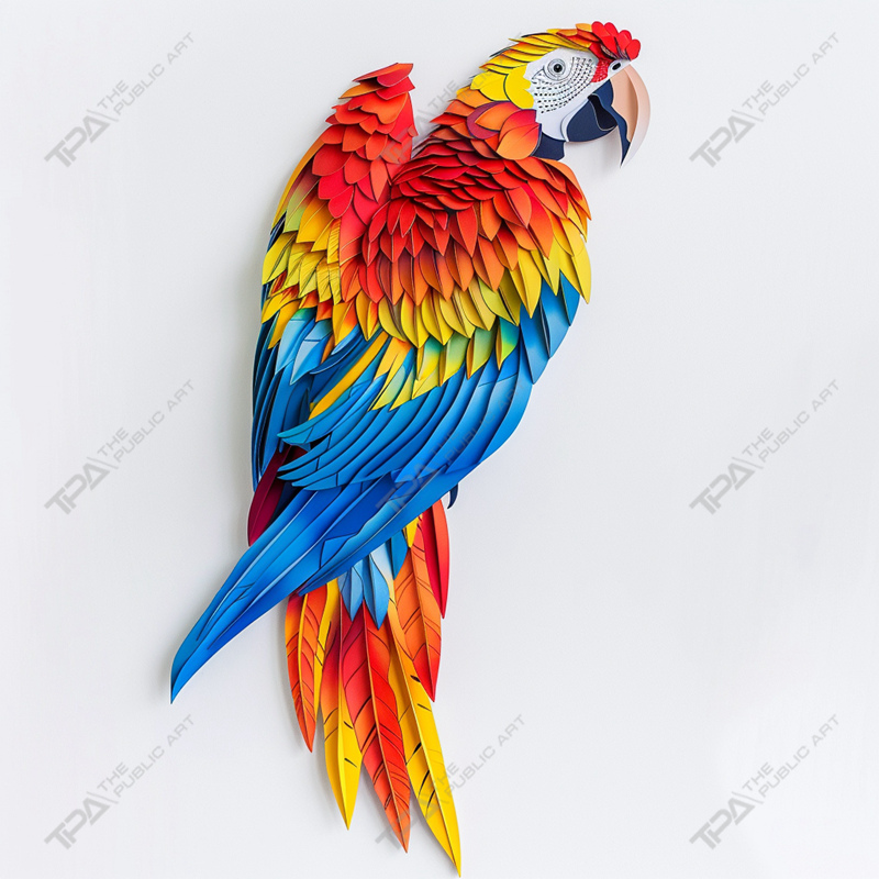 Origami Animal Escultura Loro