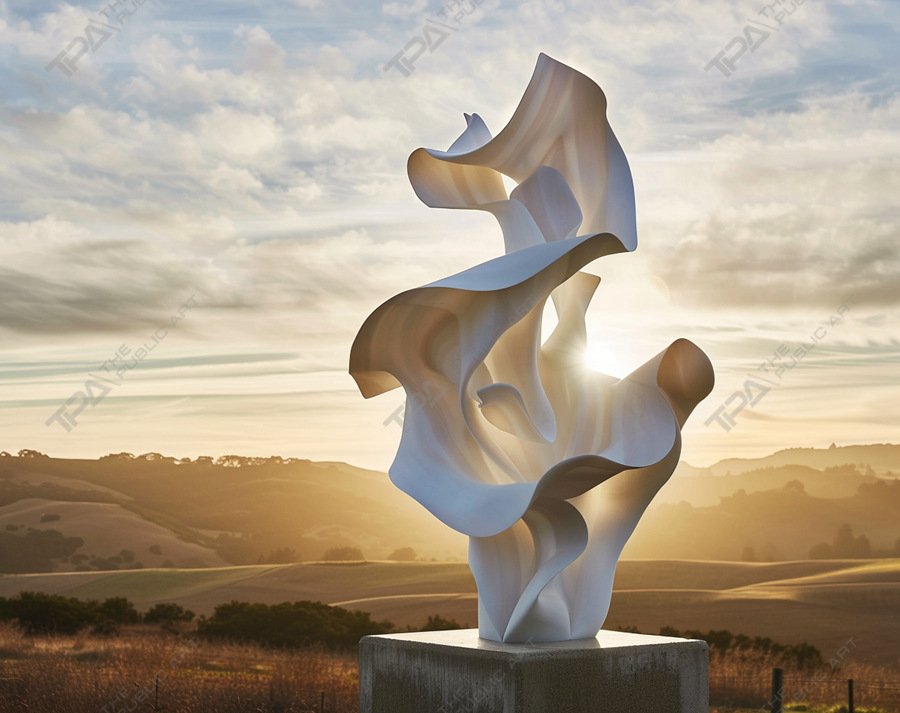 escultura de diseño de gasa de acero inoxidable