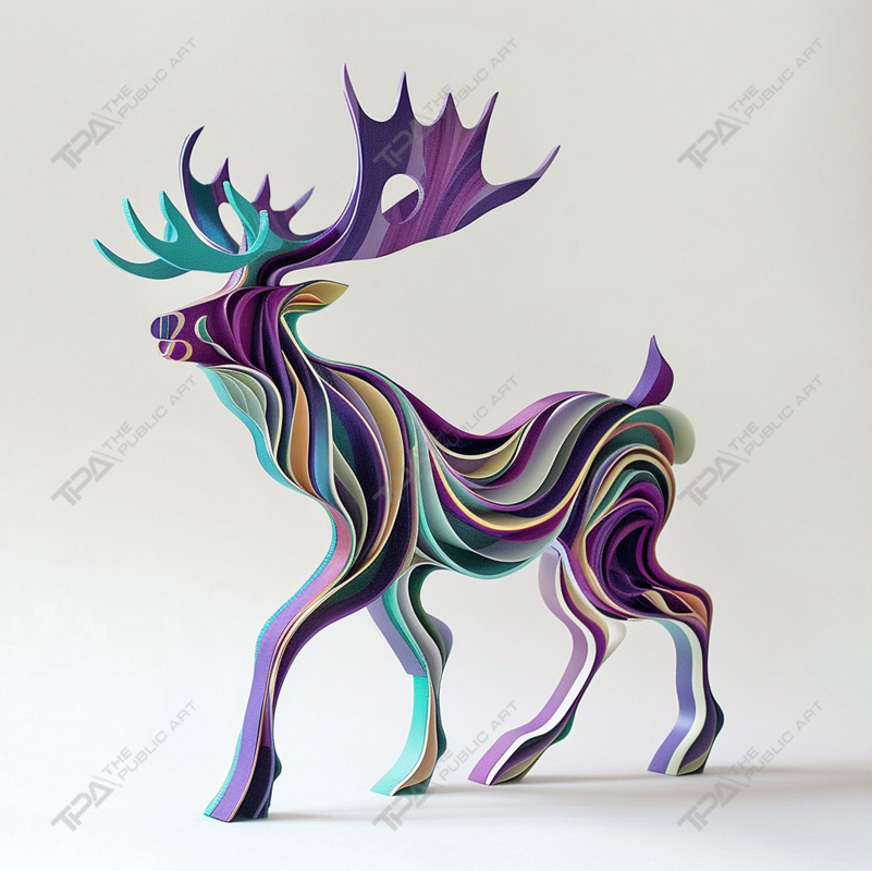 Diseño de listones Escultura animal Ciervo
