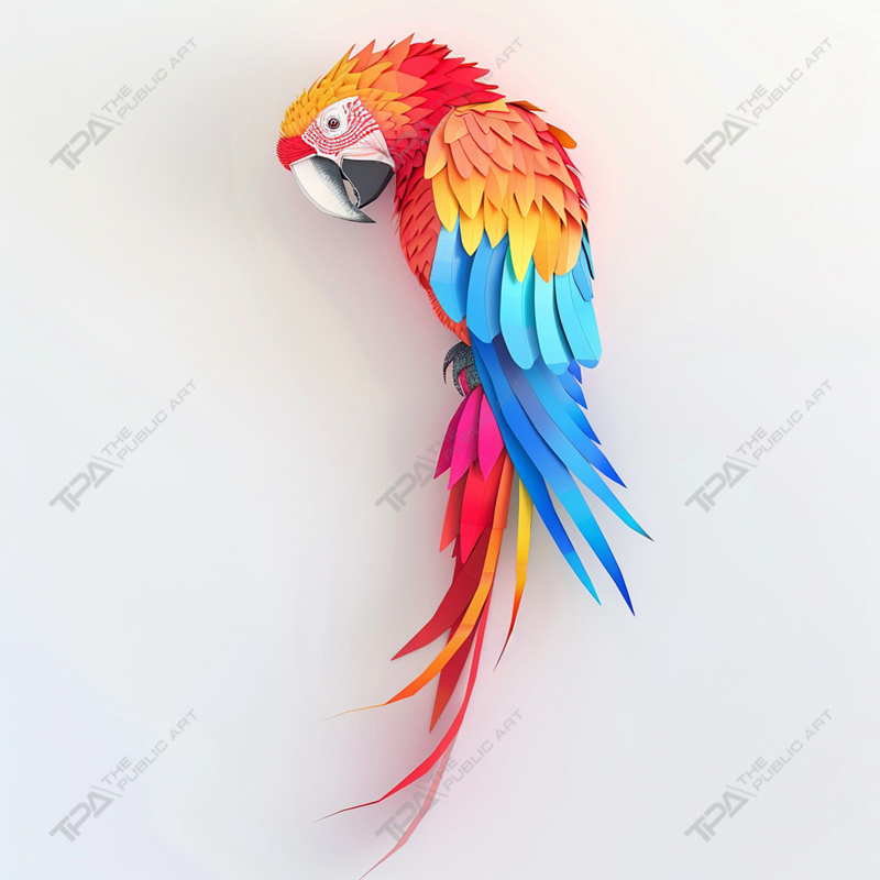 Origami Animal Escultura Loro