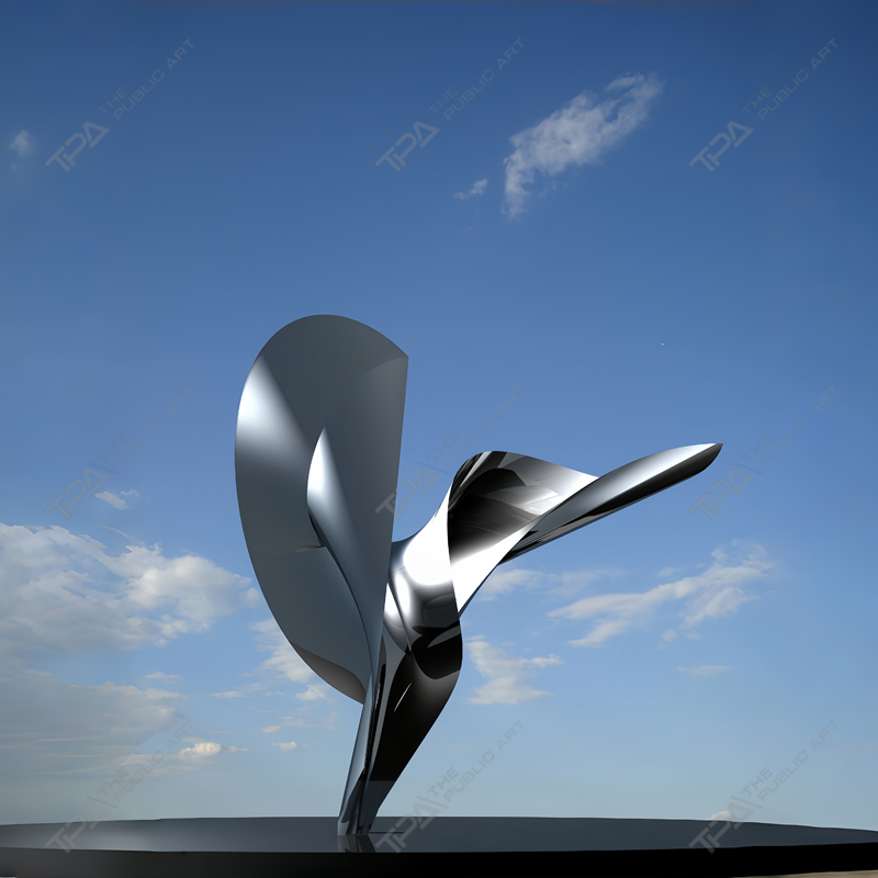 Escultura de acero inoxidable Llovizna con el viento
