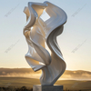 Escultura Urbana De Acero Inoxidable Voile Blanco