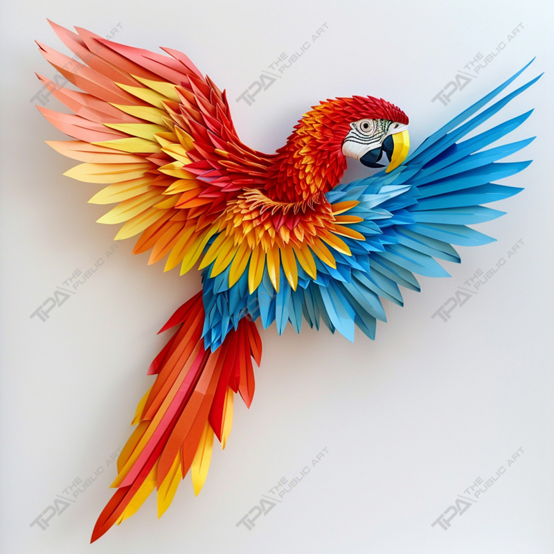 Origami Animal Escultura Loro