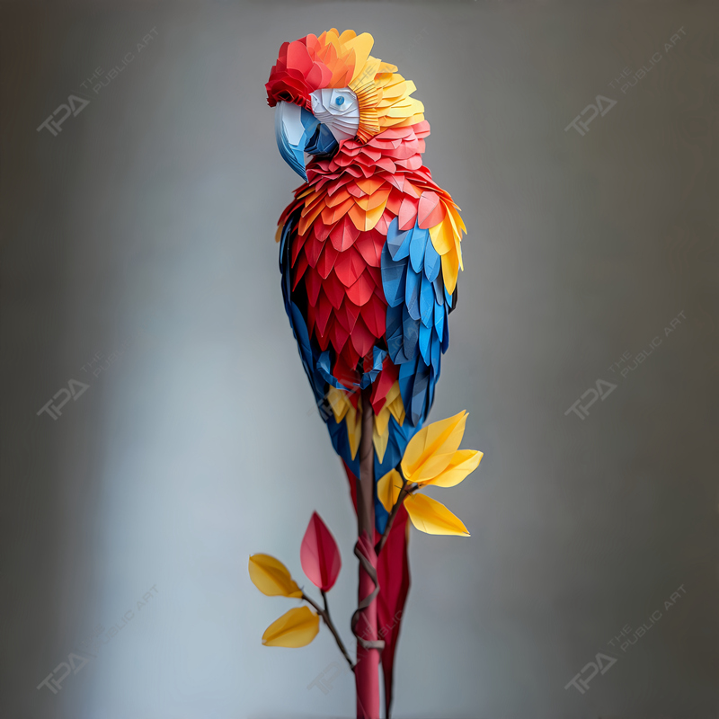 Origami Animal Escultura Loro