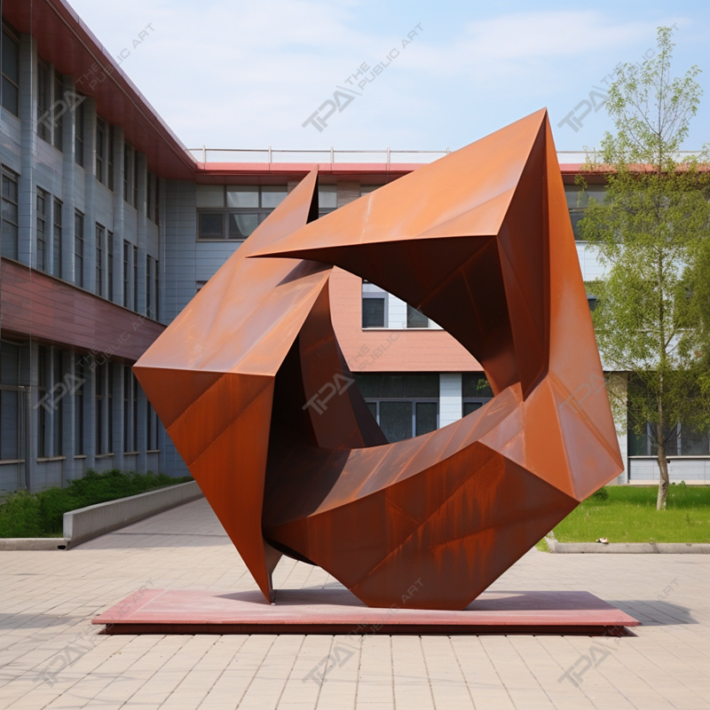 Escultura de acero corten para decoración urbana