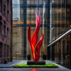 Escultura urbana de acero inoxidable pintado