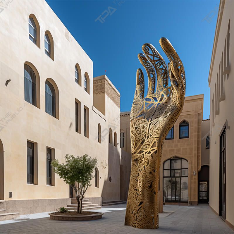 Gran escultura de arte de metal decorativa al aire libre
